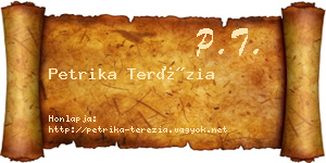 Petrika Terézia névjegykártya